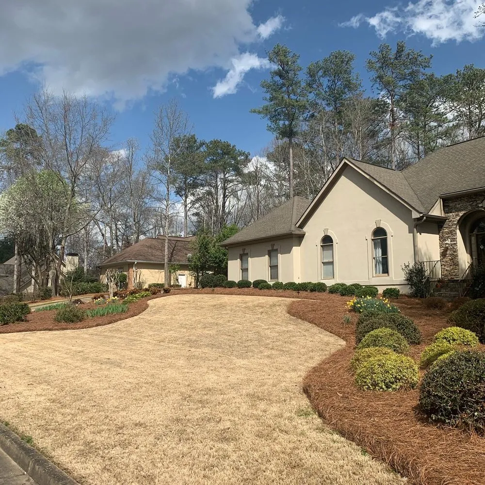 Expert outdoor landscaping for residential properties in Duluth, GA by Alpha Pinestraw & Landscaping