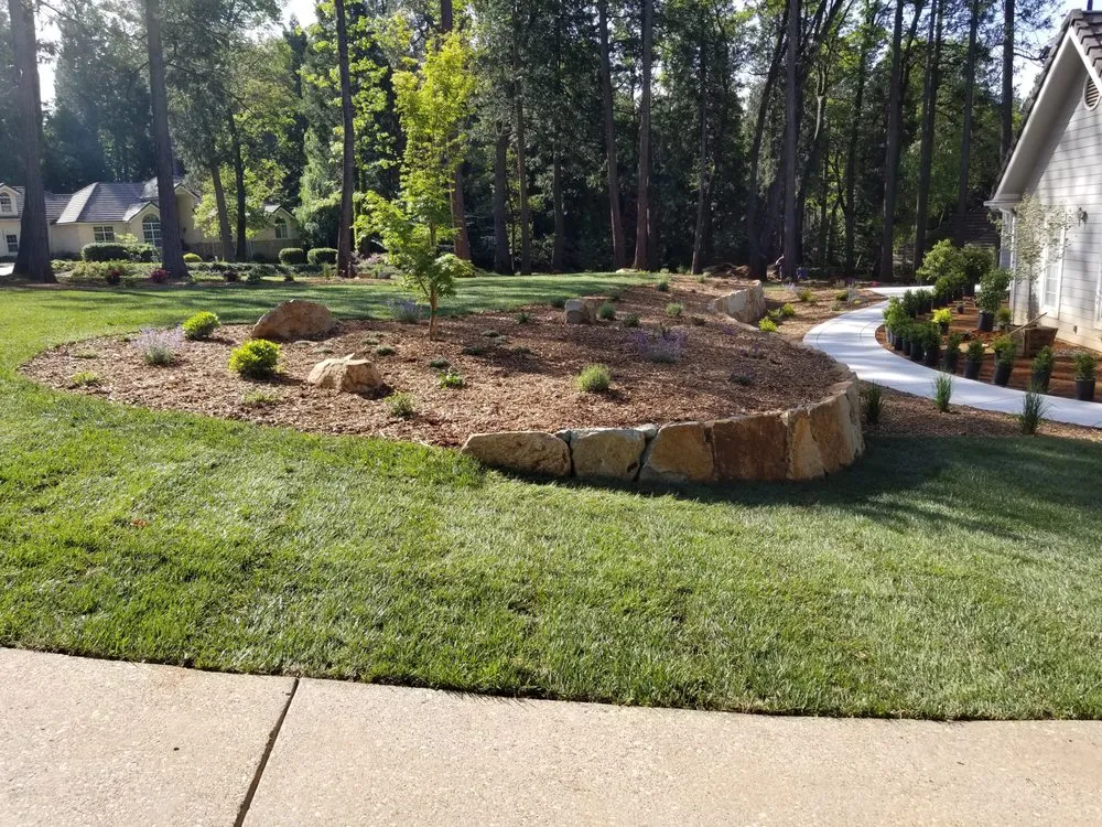 Affordable garden landscaping with custom design in Penn Valley, CA by Alpine Custom Landscapes