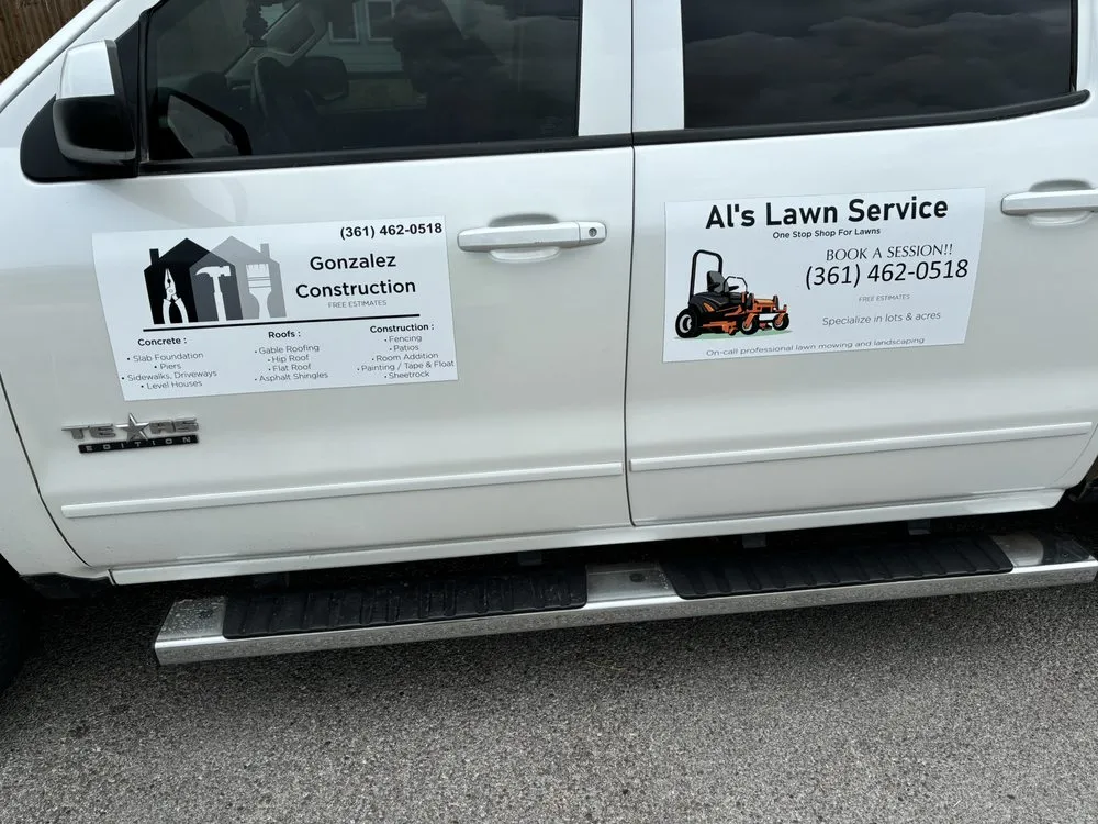 Trusted lawn mowing service in Corpus Christi, TX by AL’s Lawn Service & Gonzalez Construction