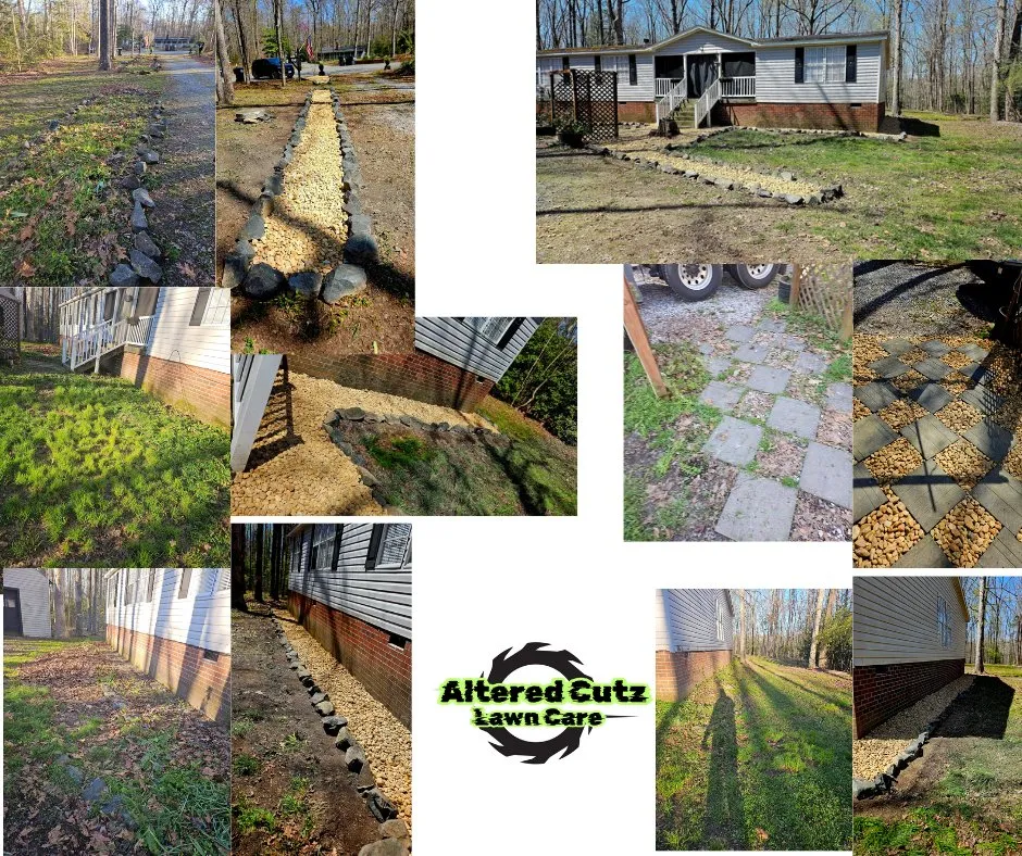 Custom landscape installation with custom design in Spotsylvania Courthouse, VA by Altered Cutz Lawn Care