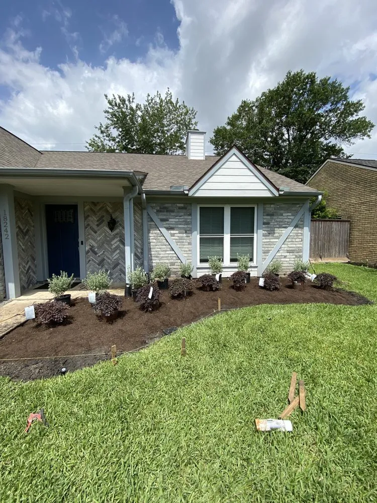 Custom landscape installation for year-round maintenance in Houston, TX by Alvarado Landscaping