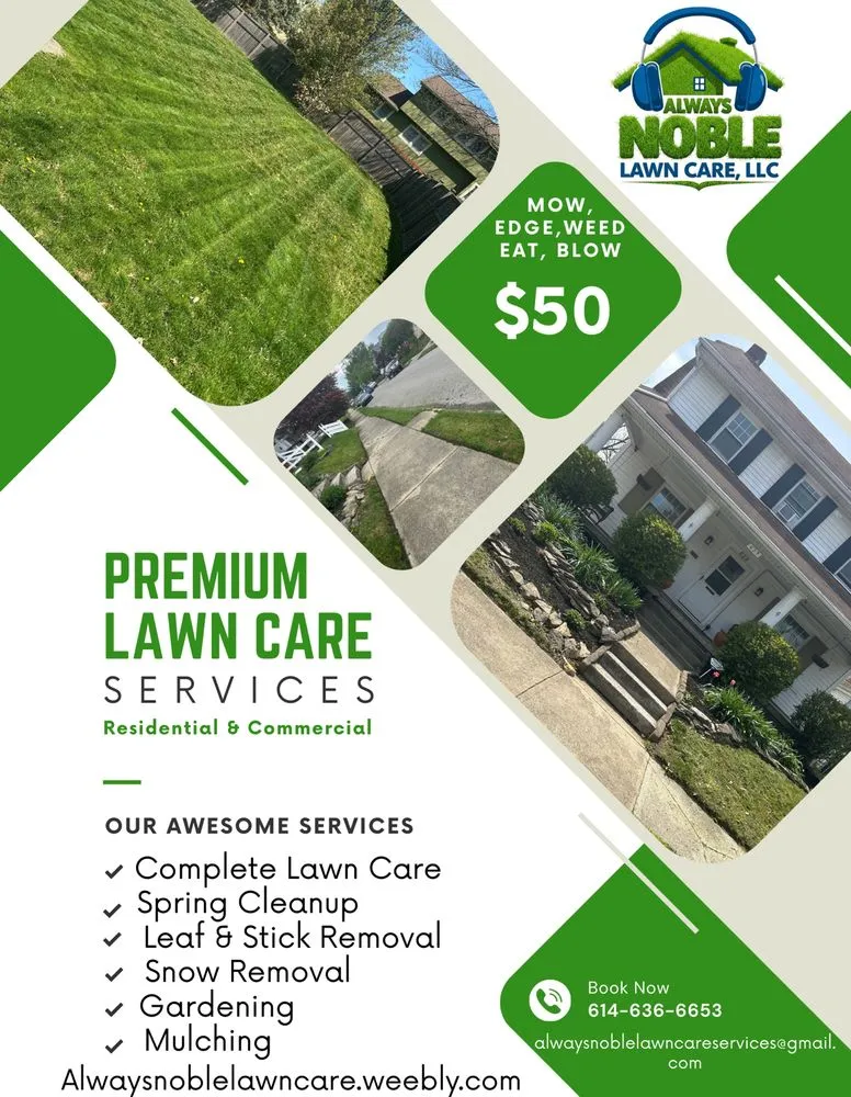Professional lawn mowing service for outdoor upgrades in Columbus, OH by Always Noble Lawn Care