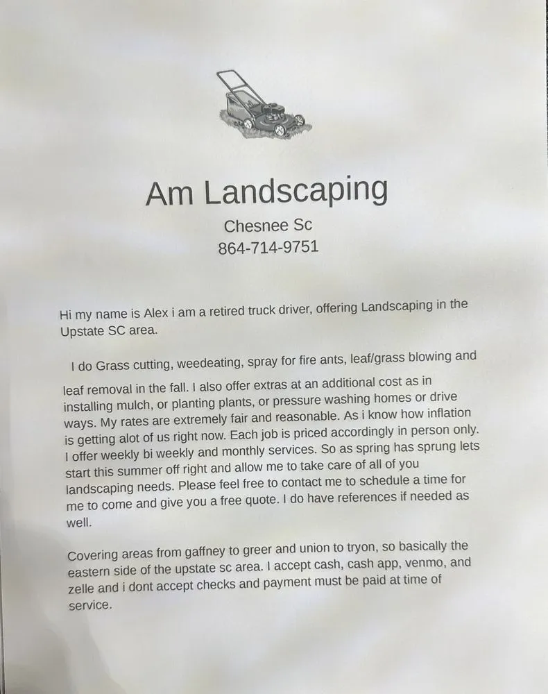 Expert yard maintenance experts serving Gaffney, SC - Am landscaping