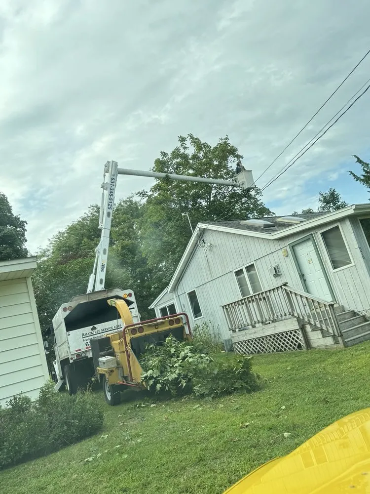 Professional outdoor landscaping in Riverhead, NY by Amaya Tree Service