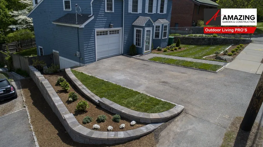 Top-rated outdoor landscaping for homes in Needham, MA by Amazing Garden & Construction
