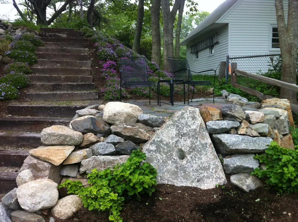 Custom garden landscaping for residential properties in Arundel, ME by Ambidextrous