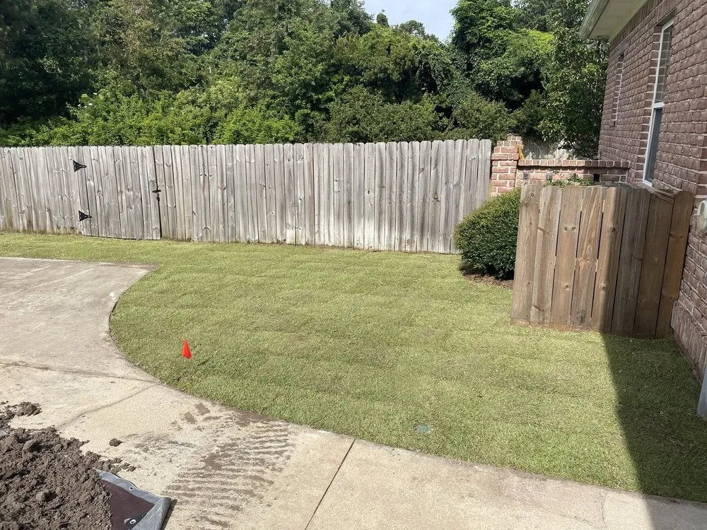 Custom landscape installation in Guyton, GA by Ambrose’s on Midland