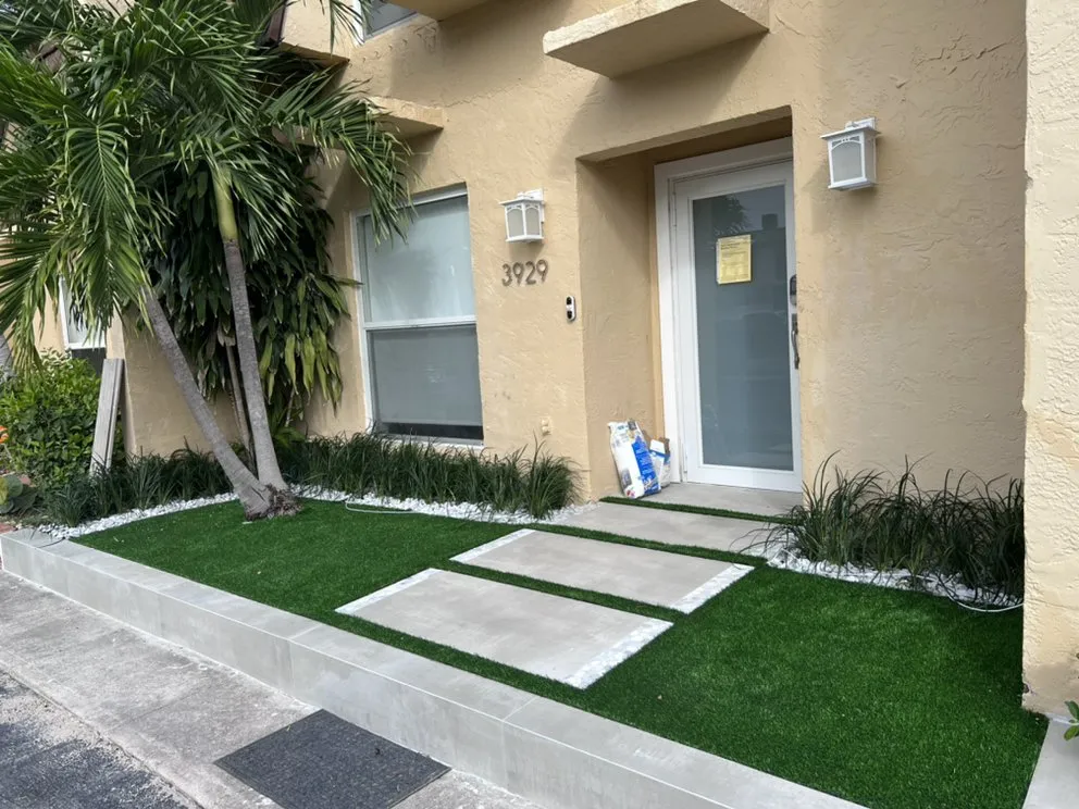 Professional landscape installation in Boca Raton, FL by American Artificial Grass - Boca Raton