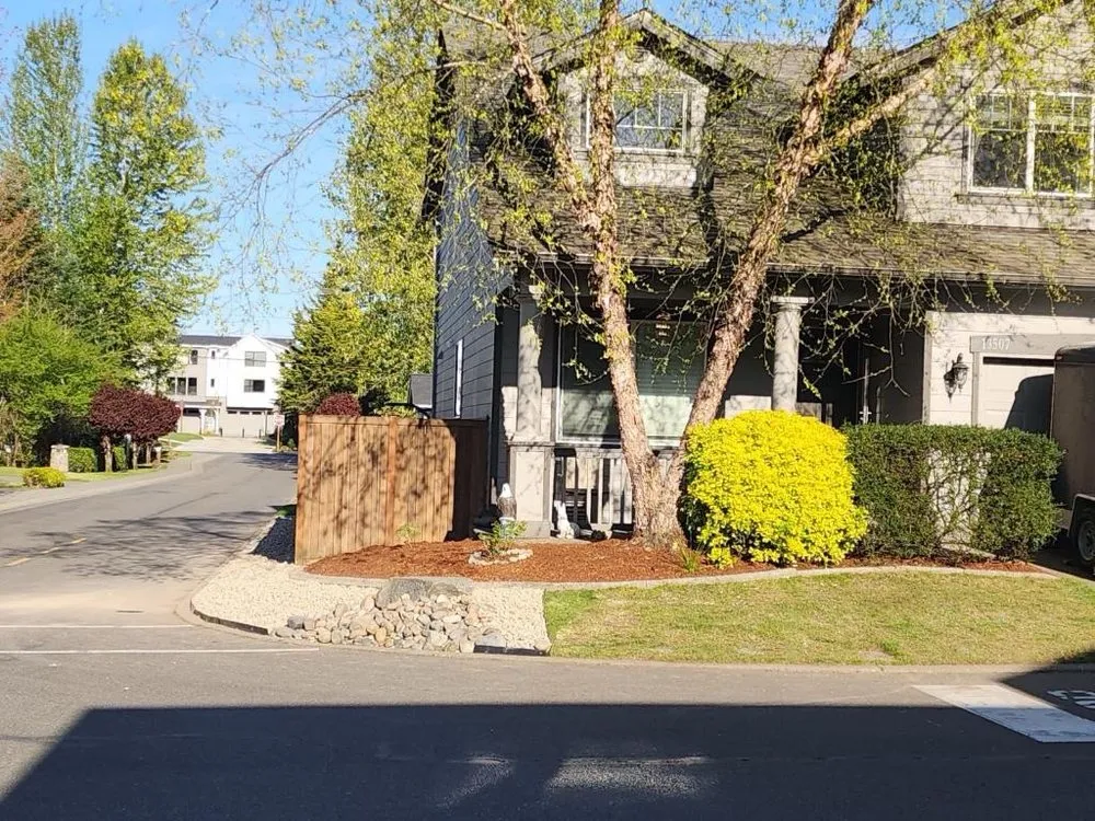 Custom landscape installation in Marysville, WA by American Edge Lawn Maintenance