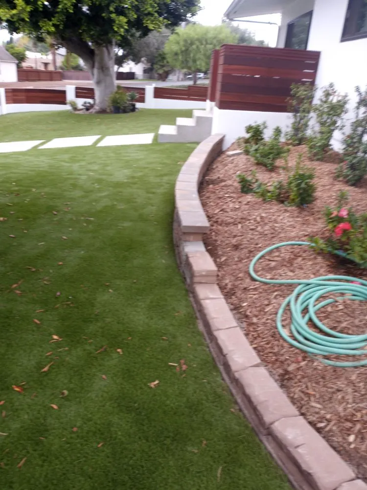 Professional landscape installation with custom design in Carlsbad, CA by American Greens Landscape