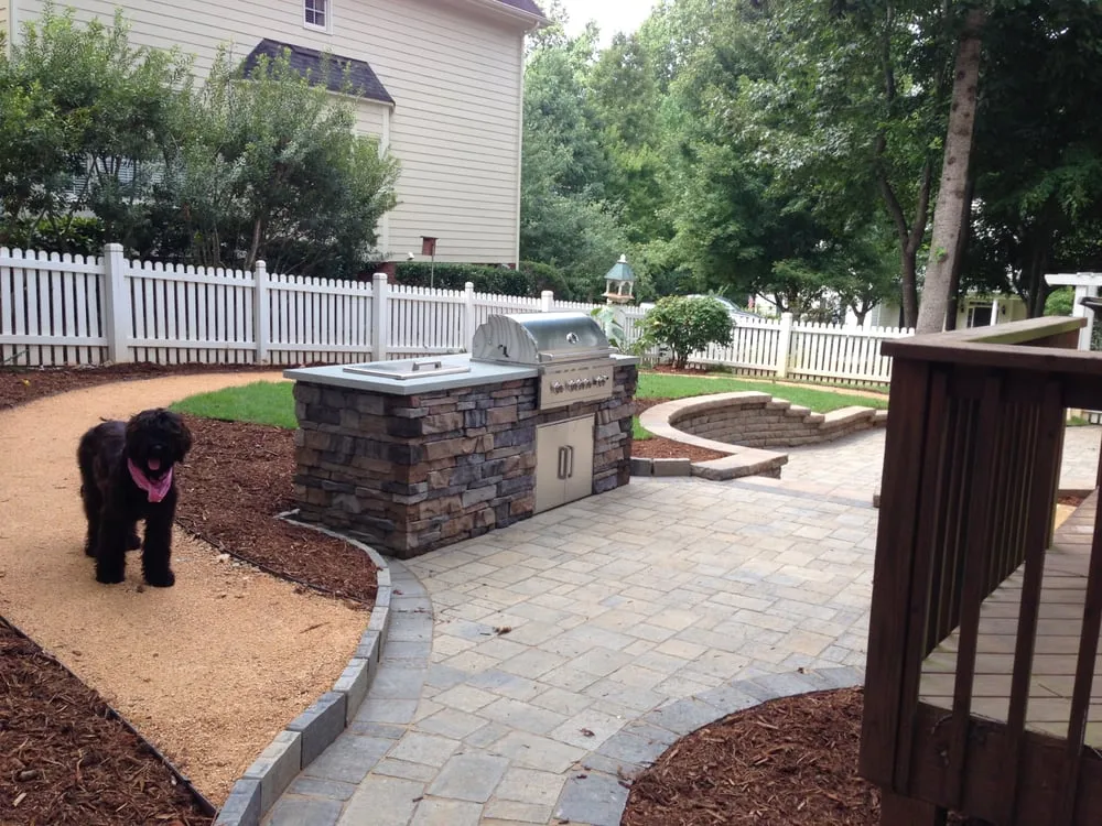 Custom landscape installation for residential properties across Holly Springs, NC - Ames Landscaping