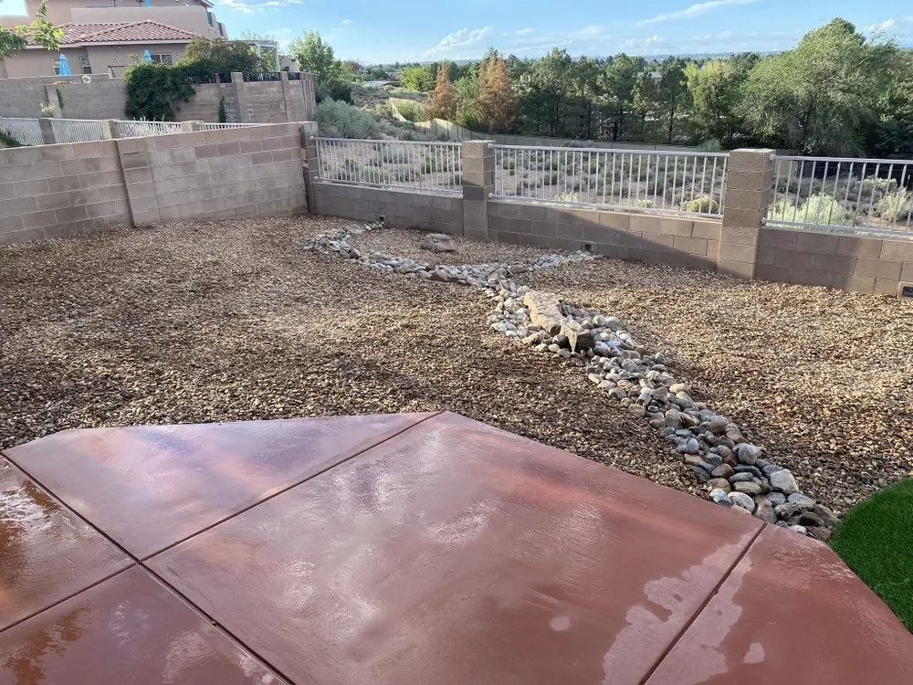 Affordable landscape installation with custom design in Albuquerque, NM by AMG Landscape