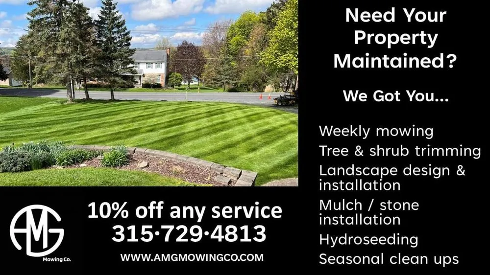 Expert landscape installation for beautiful yards in Auburn, NY by AMG Mowing