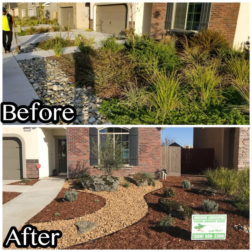 Top-rated lawn mowing service with custom design across Fresno, CA - Anderson Landscaping