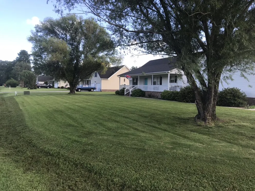 Custom landscape installation with custom design in Hertford, NC by Anderson Outdoor Lawncare