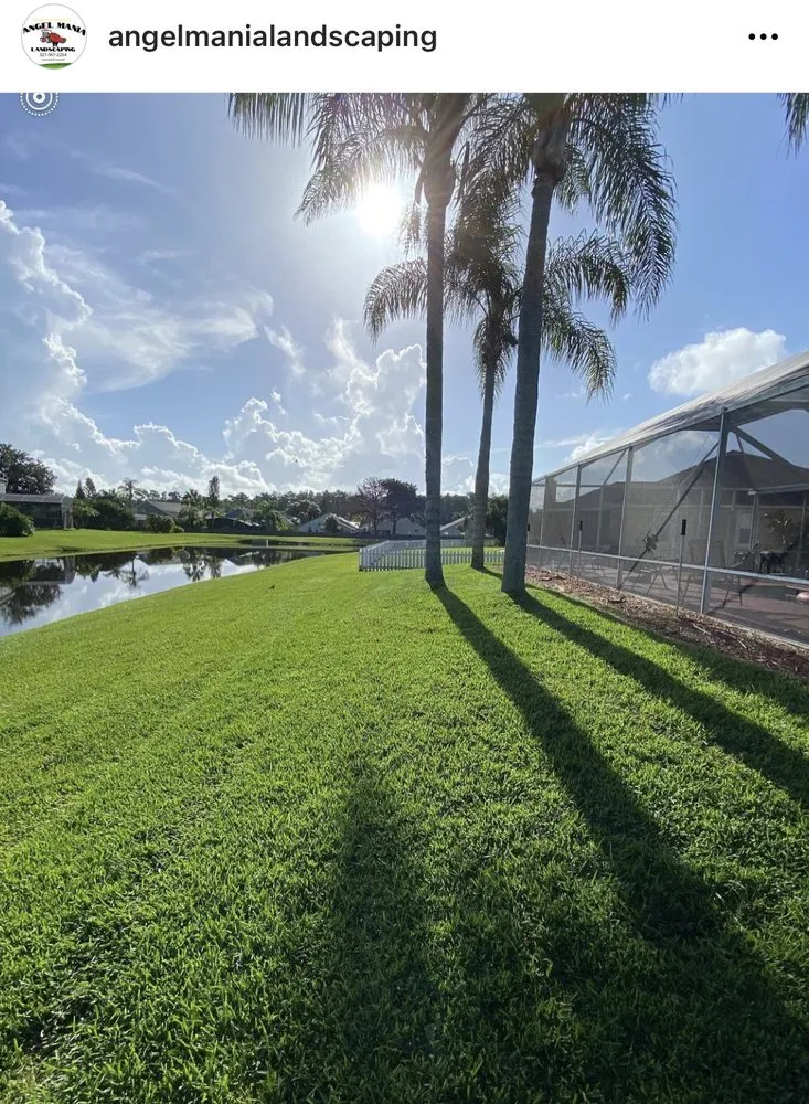 Expert lawn mowing service with custom design in Winter Springs, FL by Angel Mania Landscaping