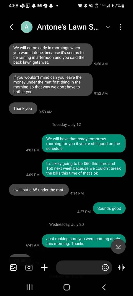 Reliable lawn mowing service in Jacksonville, FL by Antones Lawn Maintenance