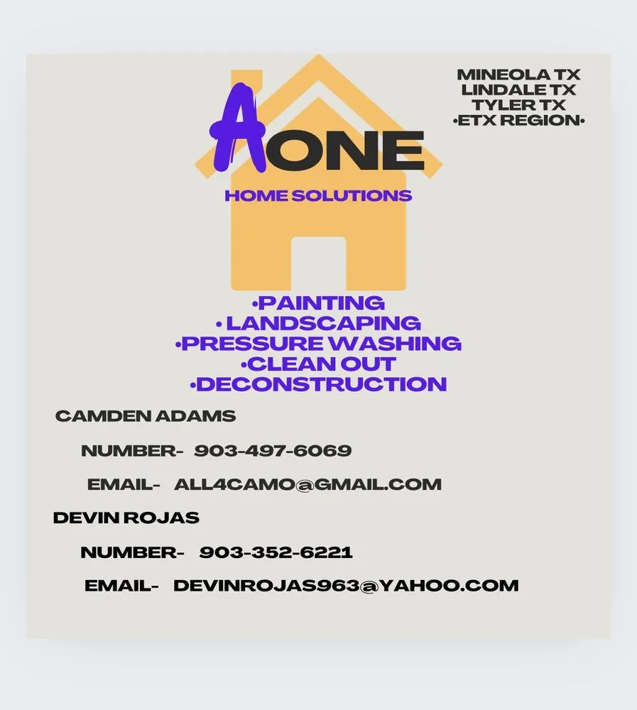 Local yard maintenance in Quitman, TX by Aone Home Solutions