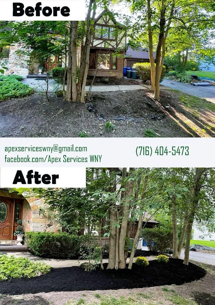 Professional garden landscaping for homes in Buffalo, NY by Apex Services
