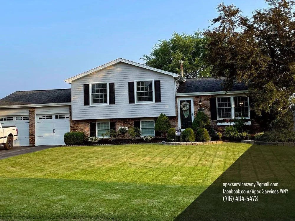 Custom outdoor landscaping for residential properties in Buffalo, NY by Apex Services