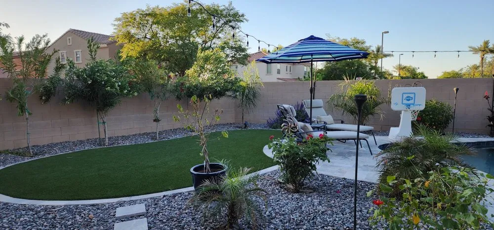 Custom garden landscaping in Chandler, AZ by Apex Turf