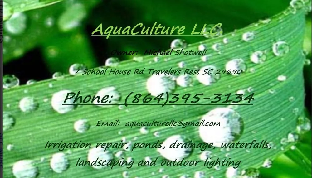 Local outdoor landscaping in travelers rest, SC - Aquaculture