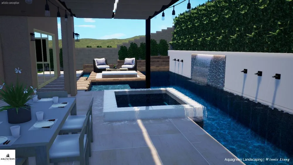 Custom landscape design in Irvine, CA by Aquagreen Pool & Landscapes