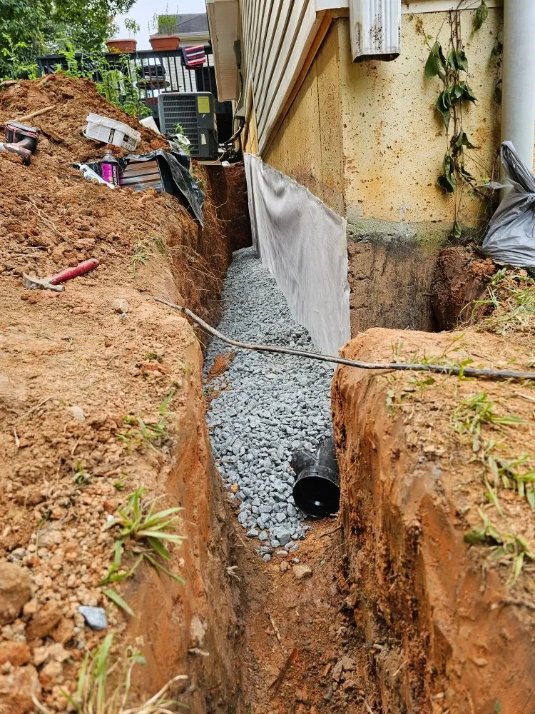 Professional outdoor landscaping in Woodstock, GA by AquaPros Waterproofing & Drainage Solutions