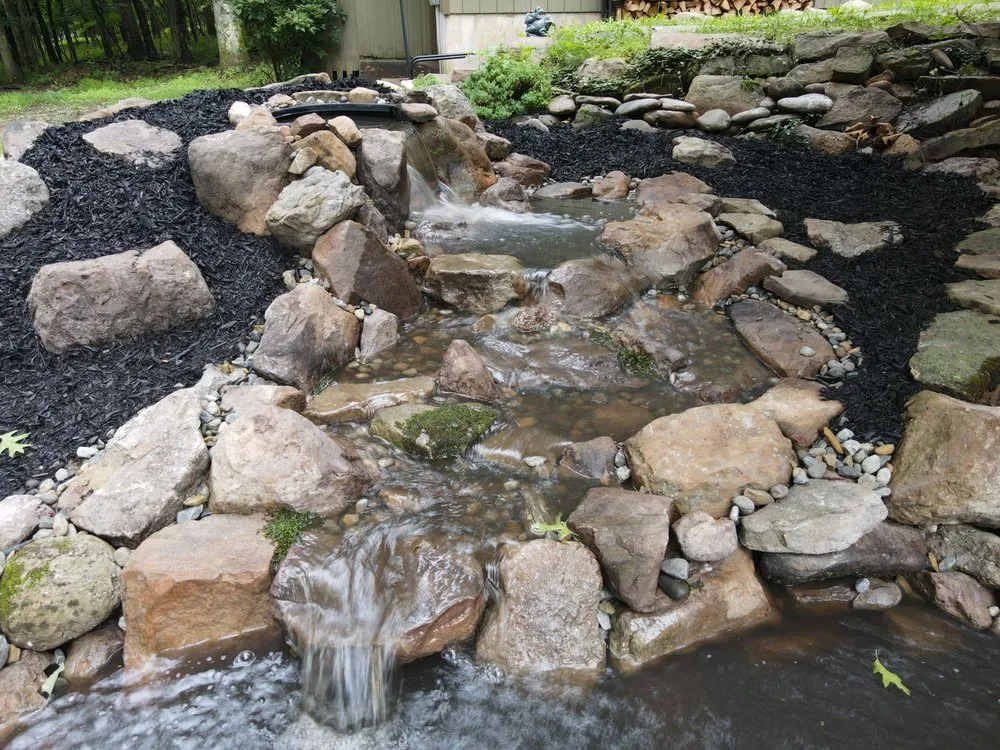 Custom outdoor landscaping with custom design across Lehighton, PA - Aquastyle Creations