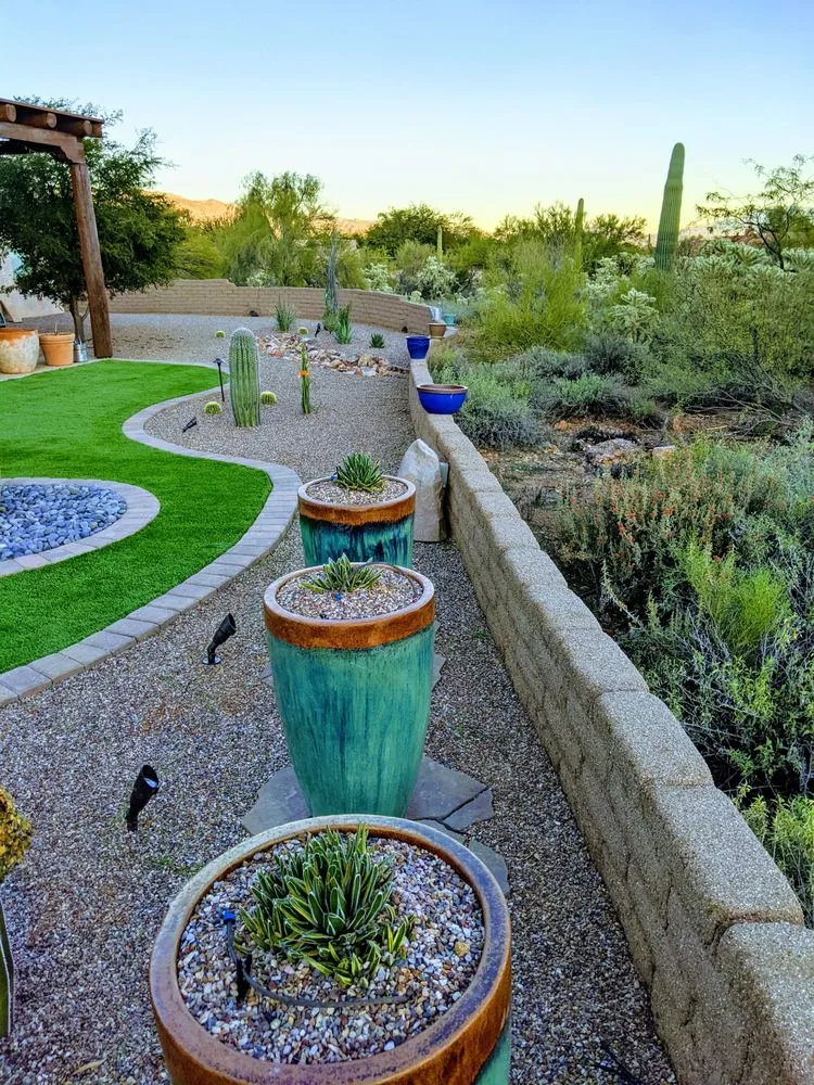 Custom outdoor landscaping in Marana, AZ by Arizona Native Landscaping
