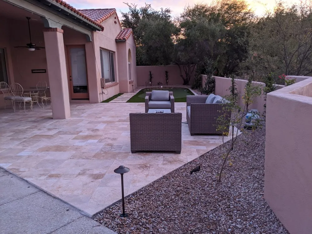 Custom outdoor landscaping in Marana, AZ by Arizona Native Landscaping