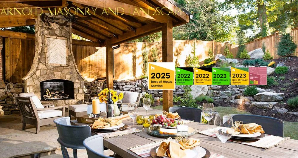 Custom garden landscaping with custom design across Atlanta, GA - ARNOLD Masonry and Landscape