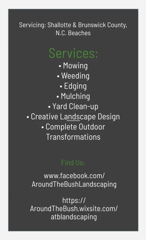 Expert lawn care service experts serving Shallotte, NC - Around The Bush