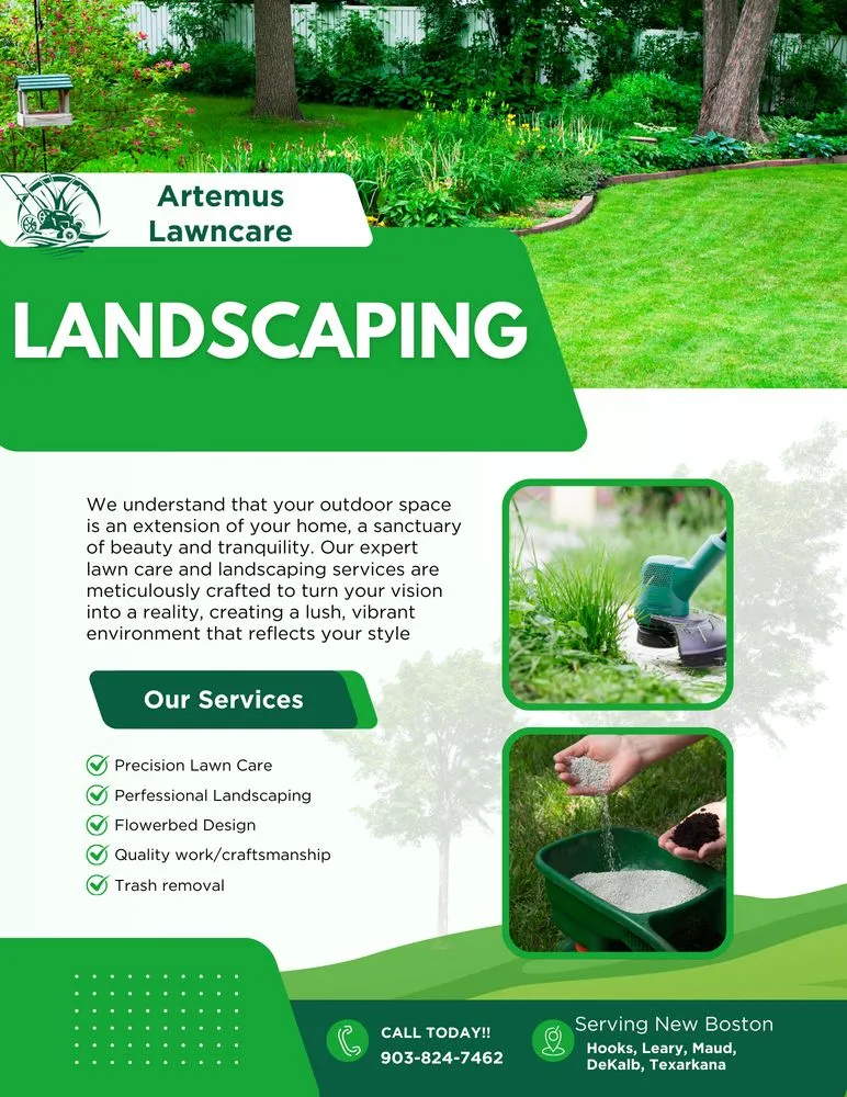 Top-rated yard maintenance with custom design in New Boston, TX by Artemus Lawn Care