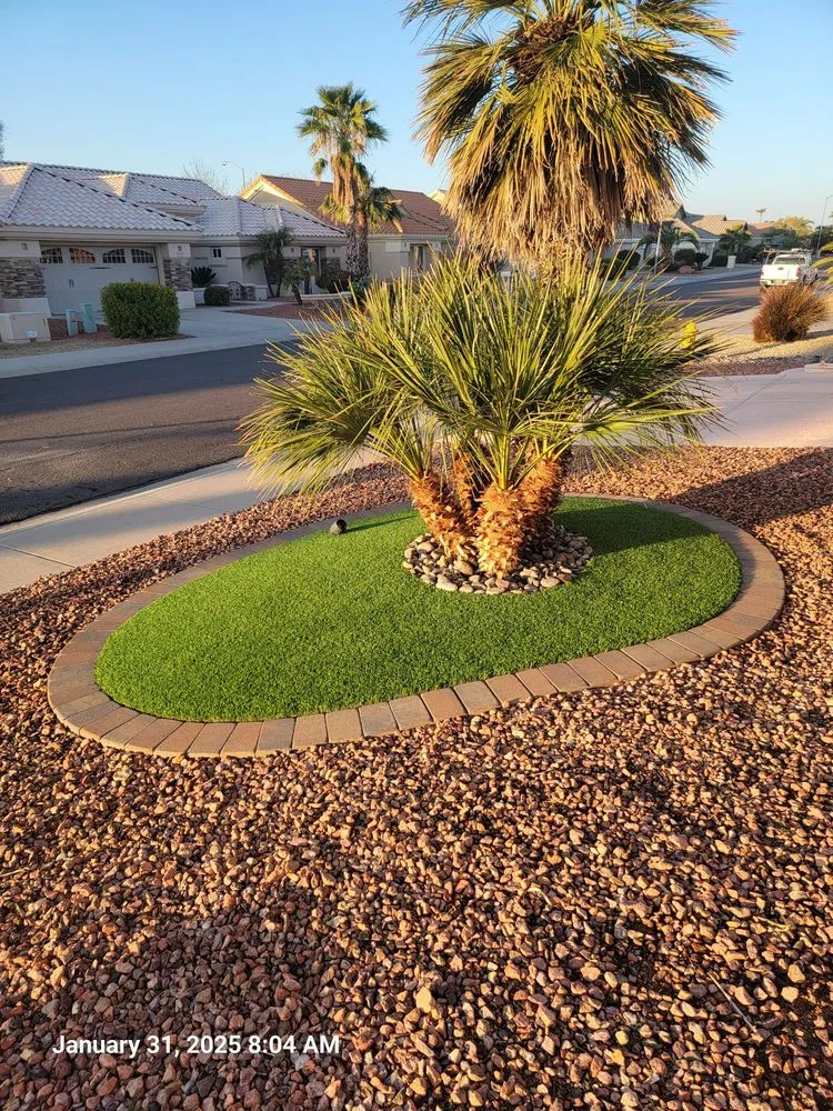 Custom garden landscaping in Glendale, AZ by Artificial Grass Specialist