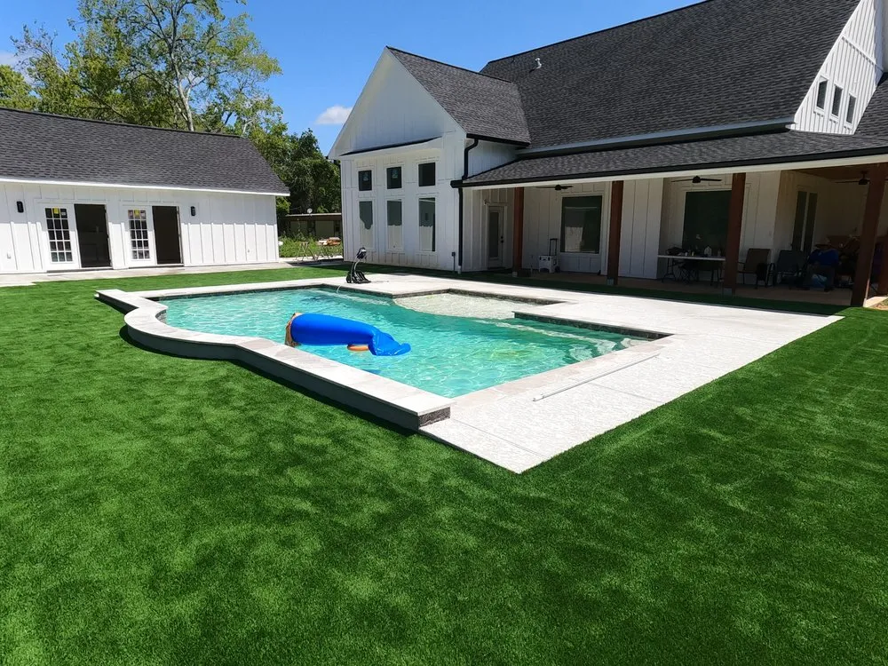 Top-rated lawn care service with custom design in League City, TX by Artificial Grass TX