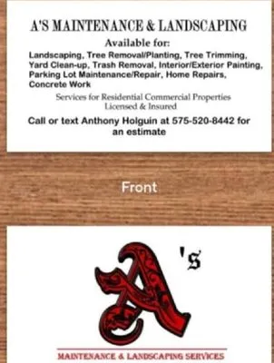 A's Maintenance And Landscaping Logo