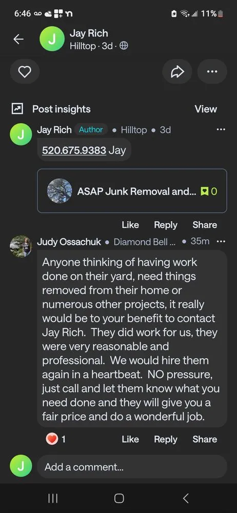 Professional residential landscaping experts serving Tucson, AZ - ASAP Junk Removal and more