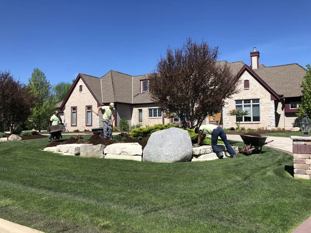 Local landscape installation in Union Grove, WI by Aspen Property Care