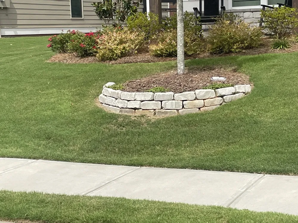 Custom landscape installation in Atlanta, GA by AT Landscaping & Construction