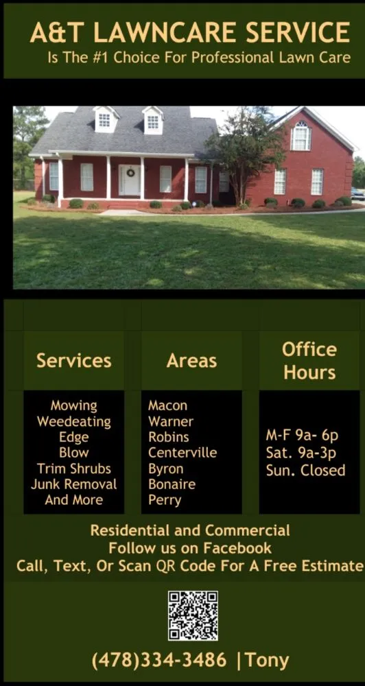 Local yard maintenance in Warner Robins, GA - A&T Lawncare Service