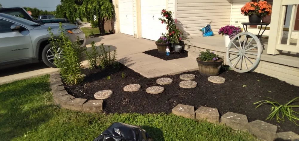 Affordable garden landscaping for residential properties in Mt Victory, OH by At Your Service Landscaping