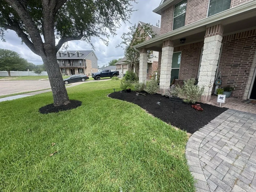 Trusted lawn mowing service with custom design in Pearland, TX by Atilano Landscaping