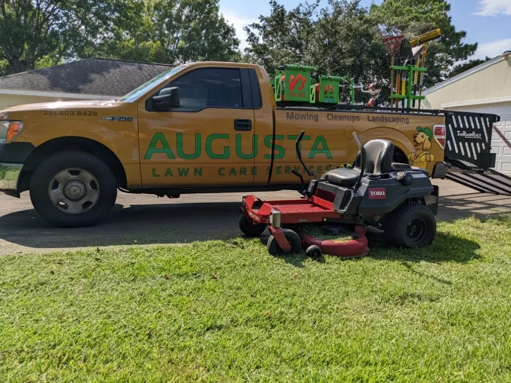 Professional lawn mowing service for beautiful yards in Bacliff, TX by Augusta Lawn Care Services