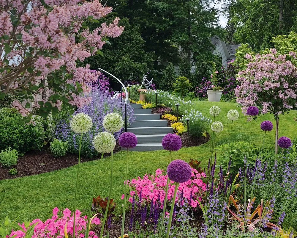 Custom landscape installation in Fairfield, CT by Austin Ganim Landscape Design, LLC