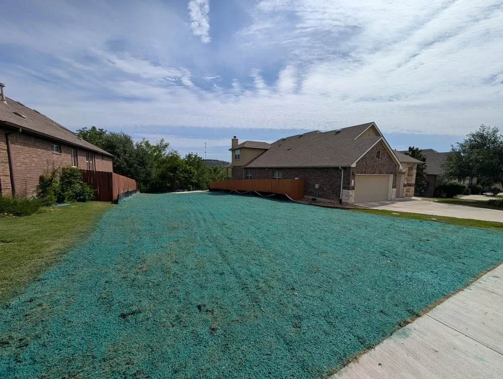 Local landscape installation in Leander, TX by Austin Hydroseed