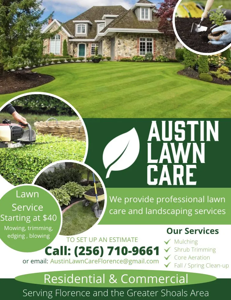 Local landscaping services with custom design across Florence, AL - Austin Lawn Care