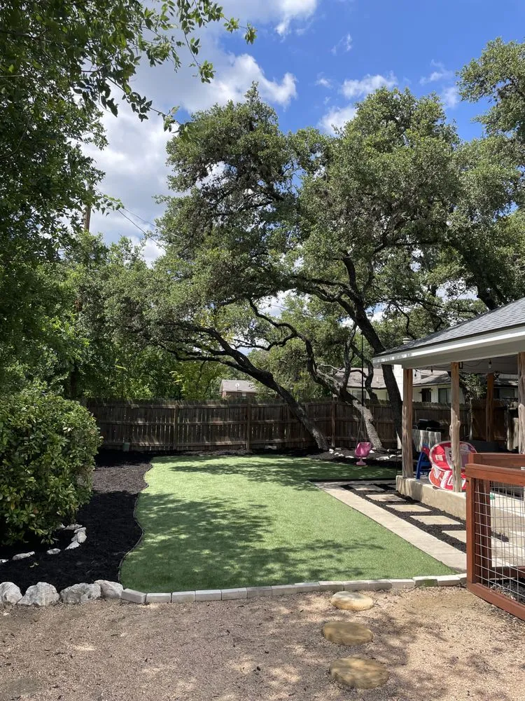 Custom outdoor landscaping in San Antonio, TX by A&V Fencing and Landscaping