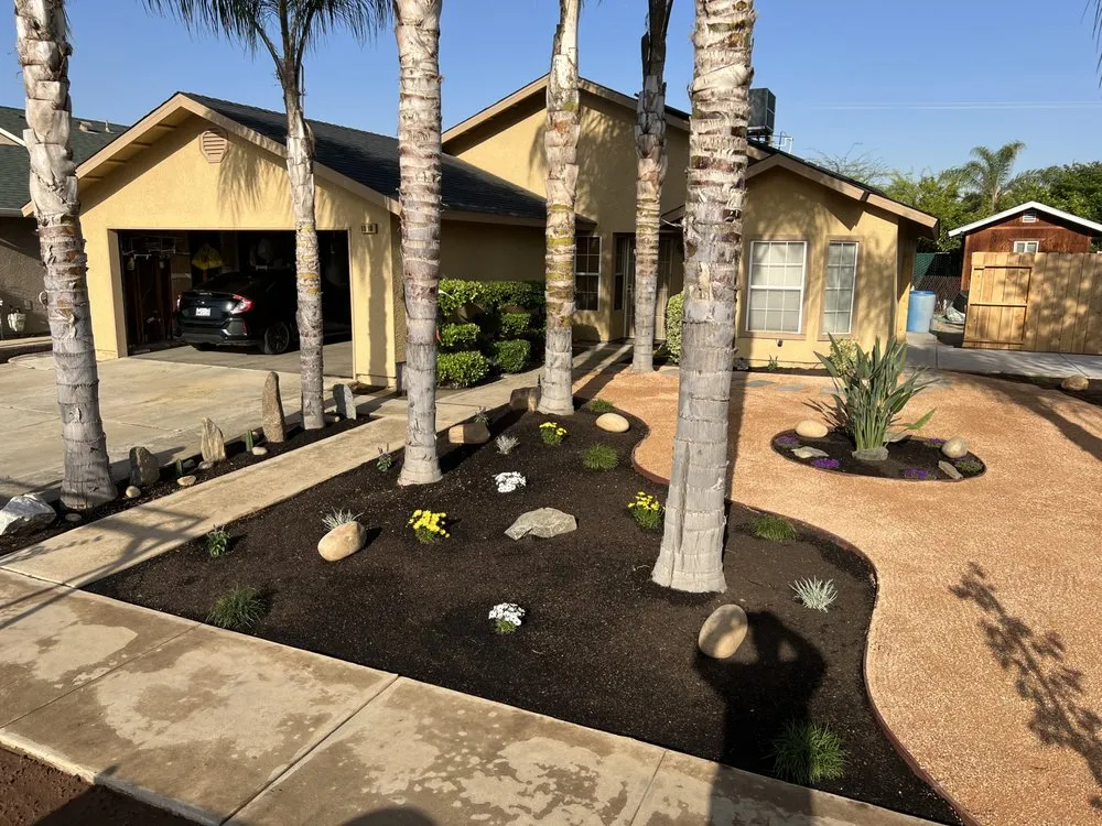 Custom outdoor landscaping for homes in Dinuba, CA by AV Landscape