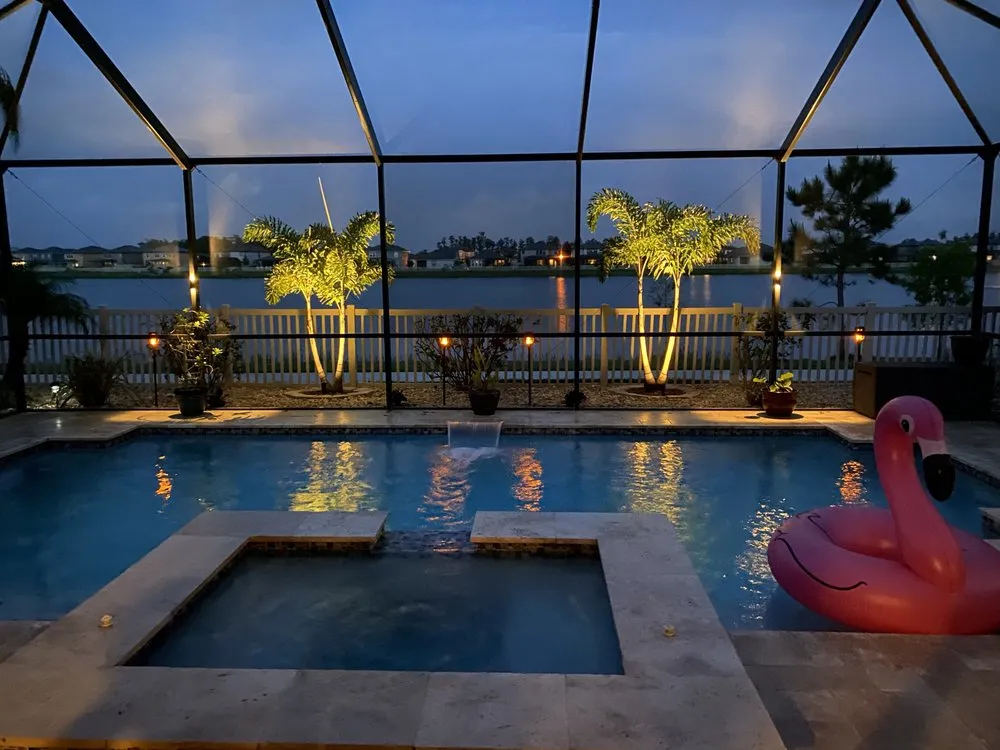 Professional outdoor landscaping with custom design in New Port Richey, FL by Avanti Outdoor Lighting